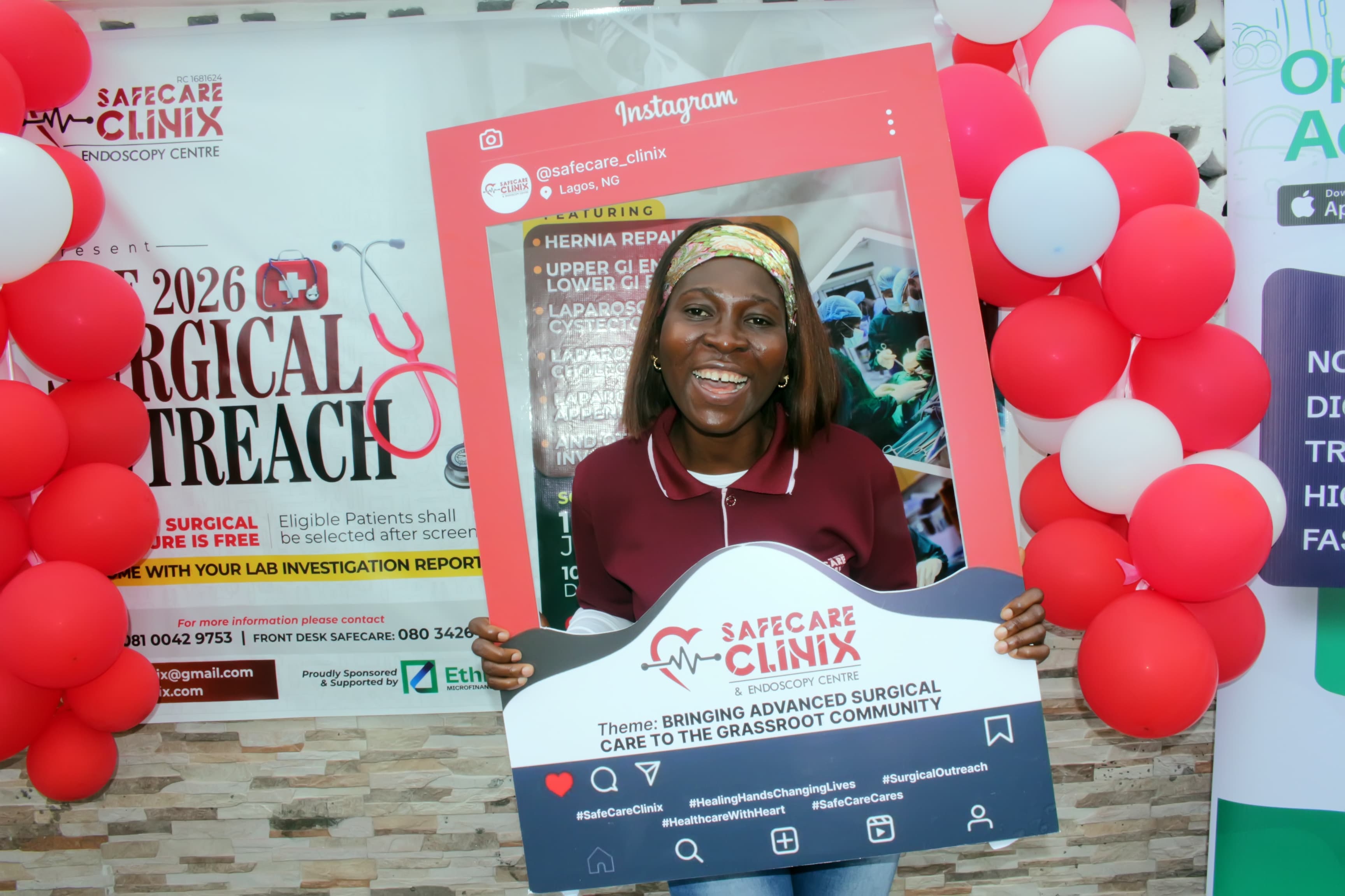 Smiling beneficiary at outreach